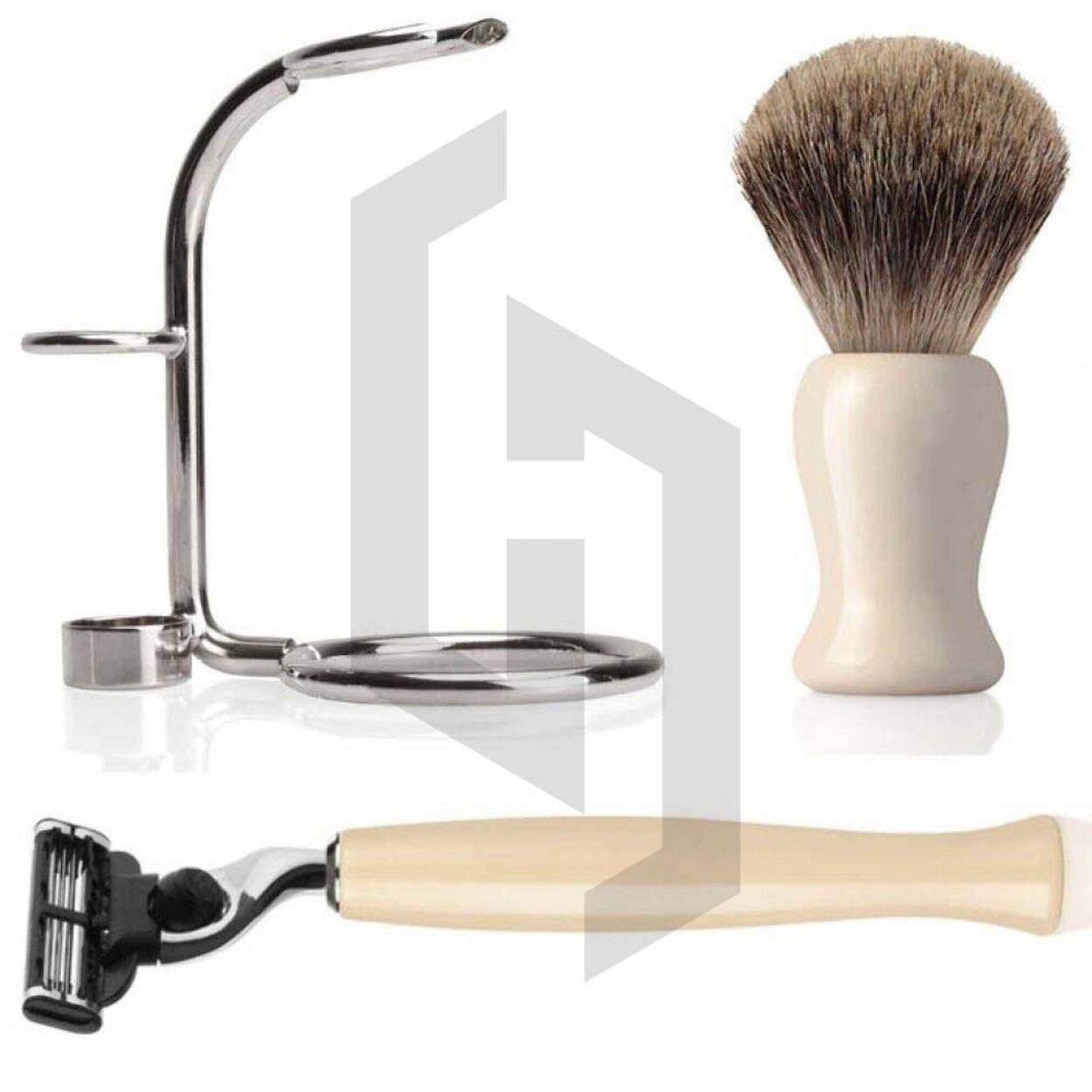 SHAVE BRUSH BOWL SET with CARTRIDGE RAZOR